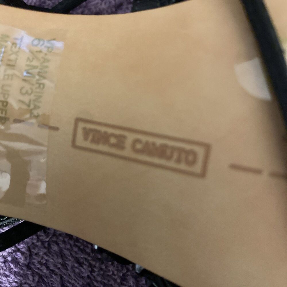 Vince Camuto Amarina Heels Size 6.5 Gladiator Straps Bling Black - Picture 8 of 9